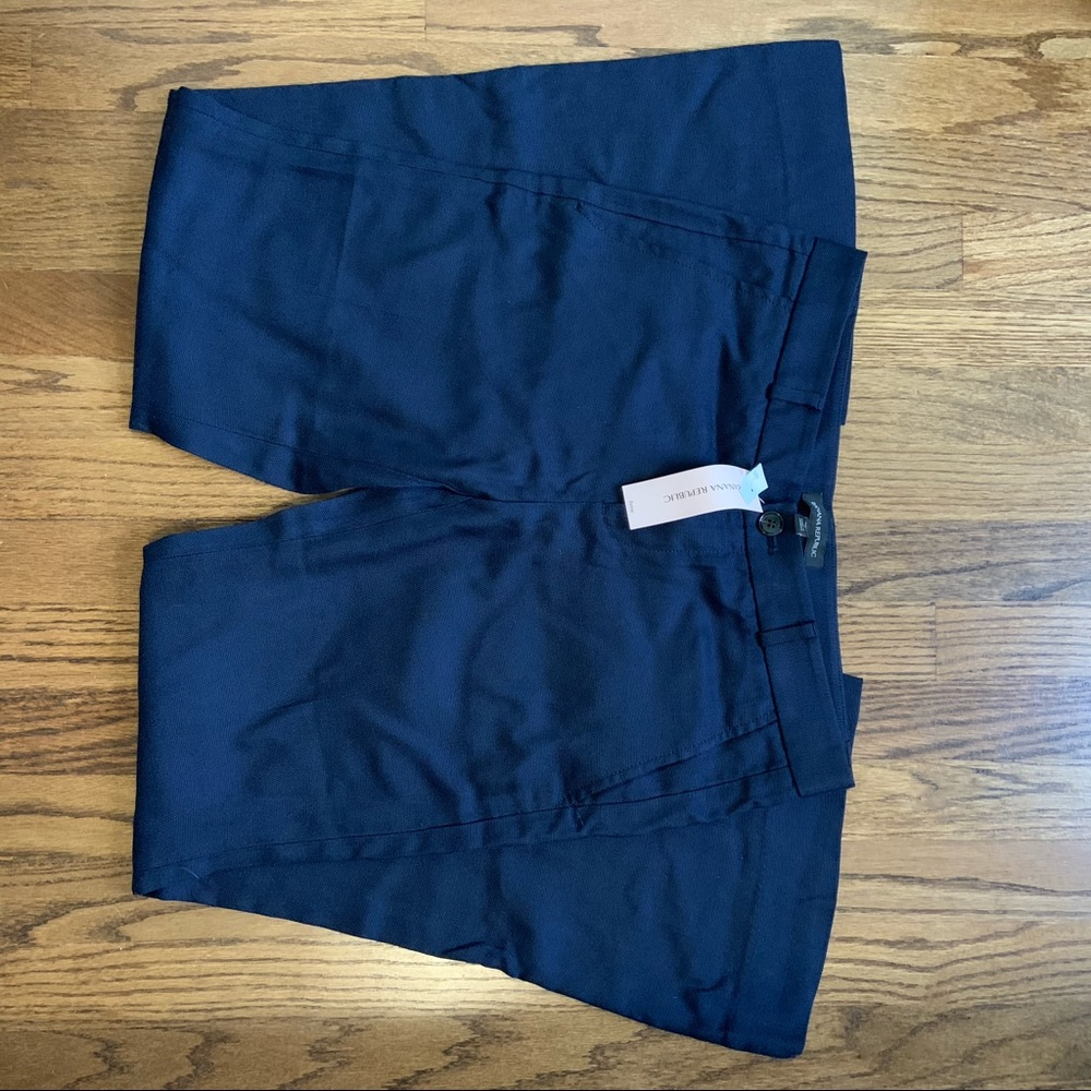 NWT BANANA REPUBLIC Navy Suit Pants Wide Leg 4